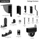 Heavy Duty Sliding Gate Kit, Adjustable Sliding Gate Hardware Kit for Wood Fence, Anti Sag Gate Kit Gate Corner Brace Bracket with Gate Latch, Fence Gate Kit for Driveway Gates, Pool Gates