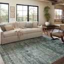 Loloi Magnolia Home by Joanna Gaines Banks Collection BAN-03 Blue/Lagoon 2'-3" x 3'-9" .13" Pile Height, Machine Washable, Accent Rug