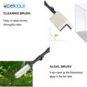 UPETTOOLS Aquarium Clean Tool 6 in 1 Fish Tank Cleaning Kit Algae Scraper Scrubber Pad Adjustable Long Handle Fish Tank Brush Cleaner Set