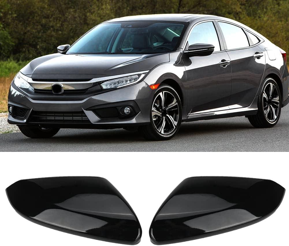 1 Pair Glossy Black Side Mirror Cover Cap Housing Compatible with Honda Civic 2016-2019 2020 2021 Honda Insight 2019-2021, Direct Replacement