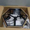 6-Light Large Rustic Farmhouse Wood Flush Mount Ceiling Light Fixture 20 inch Oak Wood and Metal Cage Semi Flush Mount Ceiling Light for Hallway Entry Dining Farmhouse Bedroom Living Room, Black