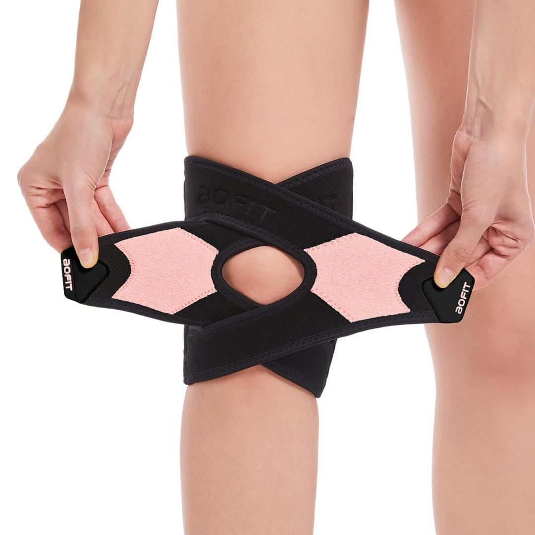aoFIT Knee Brace for Men Women Knee Pain Meniscus Tear Arthritis Patella Dislocation Best Osteoarthritis Adjustable Compression with Memory Stabilizers for ACL MCL Breathable for Injury Recovery, Large