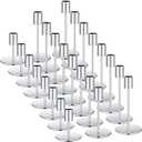 Candle Holders Set Matte Candlesticks Holders Decorative Taper Candle Holders Modern Metal Candelabras for Wedding Dinning Anniversary Home Xmas Party Decor Table Centerpiece (Silver, 24 Pcs)