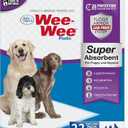 Four Paws Wee-Wee Super Absorbent Unscented Pee Pads for Dogs & Puppies with Insta-Rise Border, Leak-Proof Dog Housebreaking Potty Training Floor Protection, 24" x 24", 40 Count