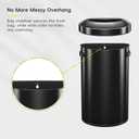 EKO Urban 16 Gallon Semi-Round Open Top Waste Bin, Stainless Steel Half Round Commercial Trash Can for Indoor and Outdoor, Extra Large Garbage Bin for Home, Office, Restaurant, 60L, Matte Black
