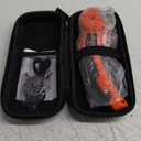 Electric Cardboard Cutter Scissors with LED Light, 2600mAh Rechargeable Battery, Brushless Motor, Tungsten Steel Blade, Cuts Cloth, Leather, Carpet, light orange