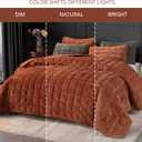 Fleeco Double-Side Velvet Queen Size Quilt Comforter Set, Reversible 92''x96'' Oversized Luxury Ultra Soft Bedspread with 2 Matching Shams, All-Season Bedding, Burnt Orange