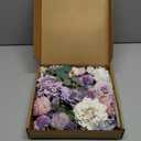 Floweroyal Artificial Flowers Combo Purple Flowers Mix Silk Flowers Dahlia Roses with Stems for DIY Wedding Bridal Bouquets, Baby Shower, Floral Arrangement, Table Centerpieces, Home Decorations.