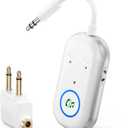 025 New Bluetooth 5.3 Transmitter Receiver, [2 in 1] Airplane Bluetooth Adapter, Compatible with 2 AirPods or Wireless Headphones, 3.5mm AUX Jack Wireless Audio Transmitter for TV, Home Stereo, Car