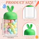 Mimorou 6 Pcs Easter Plastic Jar with Bunny Ear Cap Clear Candy Jar Easter Decorations Food Storage Canister for Party Gift Chocolate Candy Sweets Mini Eggs Table Decoration (5 Color)