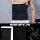 Men Waist Trainer Compression Abdominal Belt Tummy Control Waist Trimmer Body Shaper Workout Slimming Shapewear (Black, S)