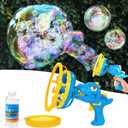 Bubble Gun Bubble Machine Dinosaur Bubble Blower Toy for Kids and Toddlers Bubble in Bubble Gun Party Favors Birthday Christmas Easter Gift for 3 4 5 6 7 8 9 Years Old Boys and Girls (Blue)