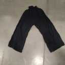 Black Linen Pants Elastic Waist Wide Leg Womens M