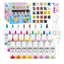 Pack Of 2 24 Colors Tie Dye Kit, Tie Dye Set for Kids, Pre-Filled Bottles, Non Toxic Permanent Fabric Dye Art Set, Easy DIY Fabric Art - Create Fun (24 Colors)