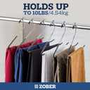 Zober Pants Hangers Non Slip - Open Ended Pants and Jean Hangers for Closet - Space Saving Clothes Hanger - Strong, Durable, Metal Pant Hangers (Black)