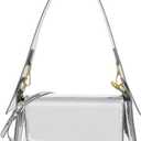 Evening Y2k Silver Hobo Purse Women Sparkly Silver Purse Satchel Metallic Tote Handbag Clutch Shoulder Bag