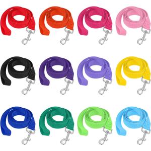 12 Pcs Dog Leash Bulk 5ft Puppy Leashes 12 Colors Dog Training Leashes for Small, Medium Puppy Training, Walking, Camping, Play Backyard