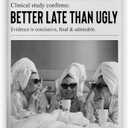 Vintage Black And White Newspaper Wall Art The New York Better Late Than Ugly Canvas Prints Funky Feminist Poster Trendy Wall Decor for Girl Dorm Room bar cart decor 12x18inch Unframed (style-6)