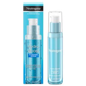 Neutrogena Hydro Boost Hydrating Hyaluronic Acid Face & Neck Serum, Fast-Absorbing Daily Facial Moisturizer with Purified Hyaluronic Acid for Hydrated Skin, Oil-Free & Non-Comedogenic, 1 fl. oz