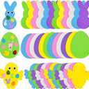 Max Fun 302pcs Easter Foam Stickers Set DIY Crafts Egg Bunny Chick Easter Decorations for Kids Crafts Party Favors Supplies Craft Kits for Kids