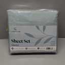 LuxClub 6 PC Queen Sheet Set, Queen Size, Deep Pockets 18" Wrinkle Free Cooling Bed Sheets Machine Washable Hotel Bedding Silky Soft - Aqua Queen