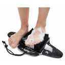 Efforest Shower Foot Scrubber Mat with Pumice Stone - Cleans, Smooths & Removes Dead Skin on Foot Without Bending, Foot Callus Remover with Non-Slip Suction Cups (Black)