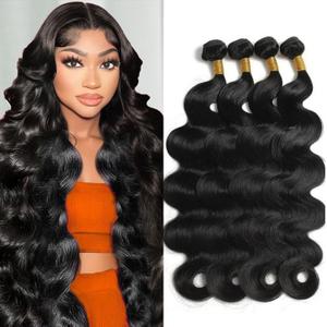 12A Human Hair Bundles 20 22 24 26 Inch 100% Unprocessed Virgin Brazilian 4 Body Wave Bundles Human Hair 400g Human Hair Bundles Hair Extensions Natural Color