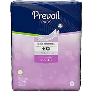 Prevail Incontinence Bladder Control Pads for Women, Maximum Absorbency, Long Length, 39 count