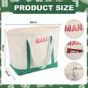 3 Pcs Empty Mahjong Canvas Bag Gift Embroidered American Mahjong Set Incl Tiles Bag and Racks & Pushers Drawstring Bags(Green,Regular)