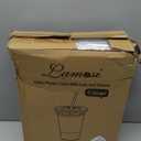 Lamosi 100 Pack 16 oz Clear Plastic Cups with Lids and Straws, Disposable Plastic Coffee Cups with Lids for Iced Coffee, Cold Beverages, Smoothies and To-Go Drinks