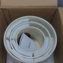 LE TAUCI Ceramic Pots for Plants, 10/8/6 Inch Indoor Planters with Draiange Hole, Silicone Plug & Mesh Pad, Modern Minimalist Pots for Home Office, Set of 3, Glossy, Linen Birch