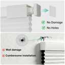No Drill No Tools Blackout Cellular Shades,Cordless Blinds for Indoor Windows,Room Darkening Window Shades Honeycomb Blinds for Bedroom,Office,Home,White,45.5" w x 48" h