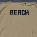 COZYEASE Women's Beach Cover Up Letter Print Long Sleeve Sweater Crew Neck Split Hem Crochet Jumper Top (X-Large, Yellow)