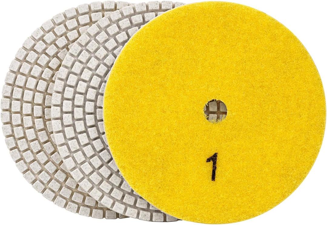 Casaverde 4 Inch 3 Step Polishing Pads,Step 1 Granite Diamond Polishing Pads Dry/Wet for Granite,Marble,Stone,Quartz,Countertop