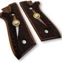 for Taurus PT59, PT92, PT99, PT100, PT101, PT917 Wooden Grips, Smooth Grips Handmade Birthday Newyear Sport for Men & Veterans (Taurus - Dark Brown)