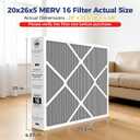 2 Pack Y6604 20x26x5 MERV 16 Air Filter Replacement, Compatible with Lennox Y6604 for PureAir PCO3-20-16 Air Purification System, MERV 16 Furnace Filter for HVAC Systems