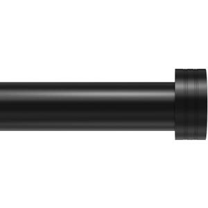 Black Curtain Rod 18-45 inch, 1 inch Adjustable Heavy Duty Curtain Rods, Modern Drapery Rods with End Cap Finials, Window Treatment Rod for Home and Office