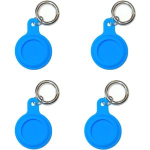 Apple AirTag Case 4-Pack with Keychains, Anti-Lost GPS Tracker Protector Case, Silicone Cover for AirTag (Blue)