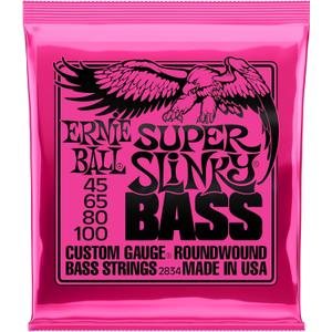 Ernie Ball Super Slinky Nickel Wound Bass Guitar Strings, 45-100 Gauge (P02834)