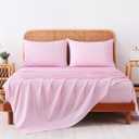 MCO 4Pieces Polka Dot Sheets Set, Breathable Full Sheet Set with 16" Deep Pocket,Modern & Luxury, Brushed Microfiber Bedding Set(Full, Polkadot Pink)