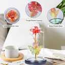 (red) Birthday Gifts for Women,Gifts for Her, Handmade Glass Roses Flowers Birthday Gifts for Women Mom Wife GirlfriendColorful Rainbow Flower Rose Gifts for Wife,Mom,Anniversary
