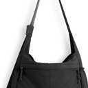 ODODOS 20L Crossbody Tote Bag Large Capacity Lightweight Hobo Shoulder Sling Bags for Gym Shopping Beach Travel, Black