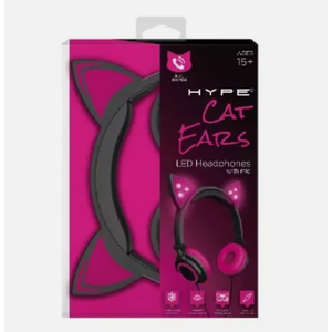 Hype Wired Pink LED Cat Ear Headphones with Mic, 3.5mm Jack Plug Fold & Swivel Hype Wired Pink LED Cat Ear Headphones with Mic, 3.5mm Jack Plug Fold & Swivel