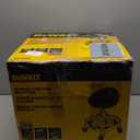 DEWALT Heavy Duty Adjustable Rolling Shop Stool, 360-degree Swivel Industrial Garage Stool with Padded Seat, Storage Shelf, Removable Wheels (Yellow and Black)