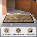 MATALL Front Door Mat Outside Entrance - 36x17 Inches Coir-Like Yellow Welcome Matt, Dirt-Trapping Non-Slip Low-Profile Indoor and Outdoor Mat for Apartment, Patio, Covered Porch, or Back Door