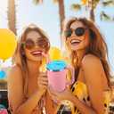 Mity rain 2PCS Silicone Tumbler Flip Straw Lid for Stanley Cup 40OZ, Spill Proof Lid Compatible with Stanley Quencher Flip Straw Lids for Replacement (Blue)