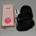 REECHO Ponytail Extension, 18 inch Drawstring Ponytail Hair Extensions Long Curly Wavy Clip in Pony Tail Synthetic Hairpiece for Women, Black Brown