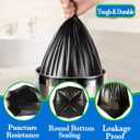 10 Gallon 60pcs Black Trash Bags Strong Black Garbage Bags, Bathroom Trash Can Bin Liners, Plastic Bags for Office Home Kitchen, Waste Basket Liner, Fit 30 Liter, 10 Gal(10G60-Black)