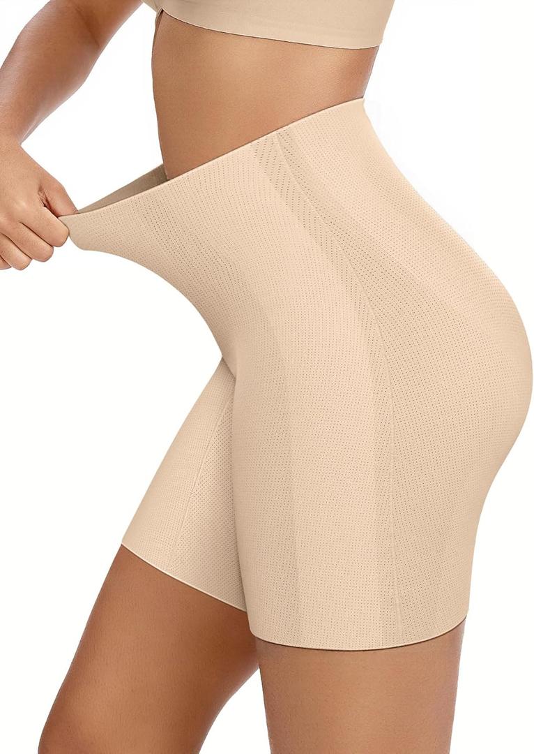 OEAK Tummy Control Shapewear for Women Seamless Girdle High Waisted Body Shaper Underwear Panty Smooth Under Dress Shapewear (Beige, L)