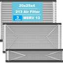 (3-Pack) 213 Replacement Filter Compatible with April-Aire Air Purifiers Actual Size: 21" x 24.75" x 4", Nominal Size: 20''x25''x4'' 1210,1620,2210,2216,3210 MERV-13 Furnace Filter Replacement